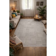 Çerkez Halı Ciao Collection Modern Çizgili Kolay Temizlenebilir Dokuma Salon (Çok Amaçlı) Halı Gri-B