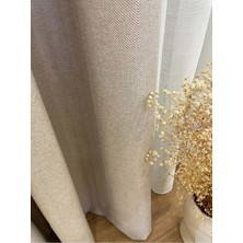 Assina Keten Kumaş Bej 1/2.5 Normal Pile Kalın Tek Kanat Fon Perde