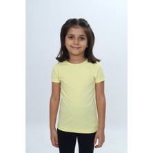 Toontoy Kız Çocuk Bisiklet Yaka Kısa Kollu Tişört 24968