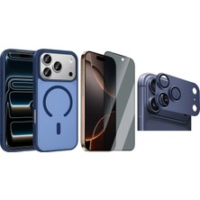 Vendas iPhone 17 Pro Max Kılıf M-safe Şarj Özellikli Zore Babet Kapak + Kamera Lens + Hayalet Ekran Koruyucu
