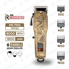 Mr. Trimmer MR-7900 Detailer Şarj Göstergeli 6 Kademeli 8000 Rpm 1800 Mah Saç Sakal  Erkek Bakım Tıraş Makinesi