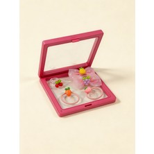 Katia & Bony Kız Çocuk 5'li Meyveli Plastik Kutulu Toka Seti Pembe