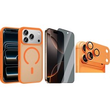 Vendas iPhone 17 Pro Max Kılıf M-safe Şarj Özellikli Zore Babet Kapak + Kamera Lens + Hayalet Ekran Koruyucu