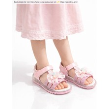 Minibonito Kız Çocuk Çiçek Aplikeli Günlük Sandalet