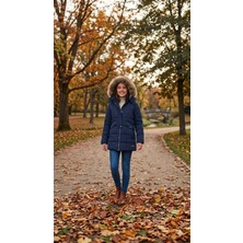 HaanBebe Suni Kürk Detaylı Su Geçirmez Kız Çocuk Kışlık Parka