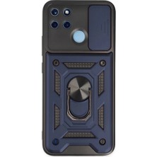 Realme C25Y Kılıf Pars Lens Yüzüklü Silikon - Lacivert