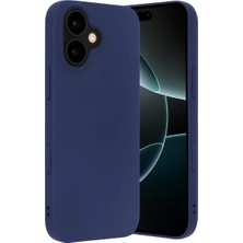 Iphone 17 Nano Içi Kadife Silikon - Lacivert