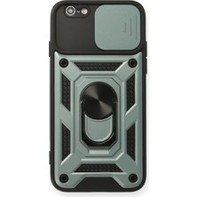 Iphone 6 Kılıf Pars Lens Yüzüklü Silikon - Yeşil