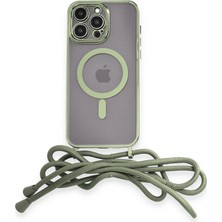 Iphone 13 Pro Max Kılıf Divo Lazer Askılı Magsafe Kapak - Koyu Yeşil