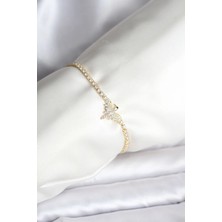 Anka Kuşu Model Zirkon Taşlı Gold Renk Pirinç Su Yolu Kadın Bileklik