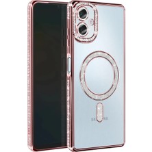 Samsung Galaxy A06 Joke Simli Magneticsafe Kılıf - Pembe