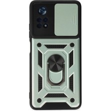 Poco X4 Pro 5g Kılıf Pars Lens Yüzüklü Silikon - Yeşil