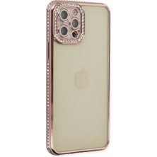 Iphone 12 Pro Kılıf Joke Taşlı Silikon - Pembe