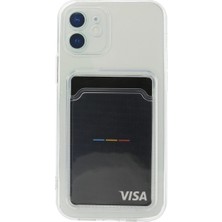Iphone 12 Kılıf Kart Şeffaf Silikon - Şeffaf