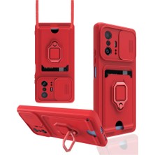 Mi 11T Pro Kılıf Zuma Kartvizitli Yüzüklü Silikon - Kırmızı