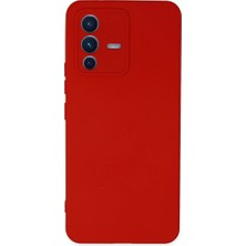 Vivo V23 5g Kılıf Nano Içi Kadife Silikon - Kırmızı
