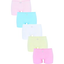Biyokids Kız Çocuk Boxer 5'li Paket Karışık Renk Yumuşak Pamuk Kumaş ile Rahat Kullanım