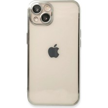Iphone 14 Kılıf Lensli Silikon - Gümüş