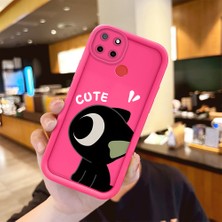 HONTINGA Realme C25 ile Uyumlu Kılıfı Düşüme Önleyici Basitlik Anti Düşme Kamera Korumali Şirin Stitch Desen Gül Kırmızı Yumuşak Silikon Telefon Kılıfı Kadın ve Erkek Için Uygundur K8-0088