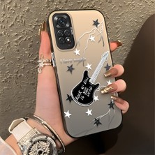 HONTINGA Xiaomi Redmi Note 11 ile Uyumlu Kılıfı Silikon Kenar Sert Arka Düşüme Önleyici Basitlik Anti Düşme Kamera Korumali Gitar Desen Telefon Kılıfı Kadın ve Erkek Için Uygundur K1-0849