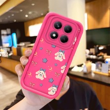 HONTINGA Redmi Note 14 Pro ile Uyumlu Kılıfı Düşüme Önleyici Basitlik Anti Düşme Kamera Korumali Şirin Ay Desen Gül Kırmızı Yumuşak Silikon Telefon Kılıfı Kadın ve Erkek Için Uygundur K8-0099