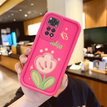 HONTINGA Redmi Note 11S ile Uyumlu Kılıfı Düşüme Önleyici Basitlik Anti Düşme Kamera Korumali Şirin Çiçek Desen Gül Kırmızı Yumuşak Silikon Telefon Kılıfı Kadın ve Erkek Için Uygundur K8-0093