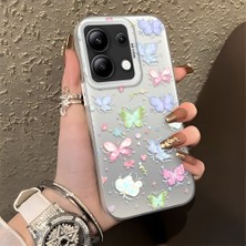 HONTINGA Xiaomi Redmi Note 13 ile Uyumlu Kılıfı Silikon Kenar Sert Arka Düşüme Önleyici Basitlik Anti Düşme Kamera Korumali Küçük Kelebek Desen Telefon Kılıfı Kadın ve Erkek Için Uygundur K1-0851