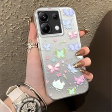 HONTINGA Poco X6 5g ile Uyumlu Kılıfı Silikon Kenar Sert Arka Düşüme Önleyici Basitlik Anti Düşme Kamera Korumali Küçük Kelebek Desen Telefon Kılıfı Kadın ve Erkek Için Uygundur K1-0851