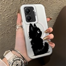 HONTINGA Poco X7 Pro ile Uyumlu Kılıfı Silikon Kenar Sert Arka Düşüme Önleyici Basitlik Anti Düşme Kamera Korumali Kedi Desen Telefon Kılıfı Kadın ve Erkek Için Uygundur K1-0850