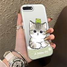 HONTINGA iPhone 8 Plus ile Uyumlu Kılıfı Silikon Kenar Sert Arka Düşüme Önleyici Basitlik Anti Düşme Kamera Korumali Kedi Desen Telefon Kılıfı Kadın ve Erkek Için Uygundur K1-0852