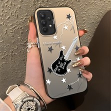 HONTINGA Samsung Galaxy A32 ile Uyumlu Kılıfı Silikon Kenar Sert Arka Düşüme Önleyici Basitlik Anti Düşme Kamera Korumali Gitar Desen Telefon Kılıfı Kadın ve Erkek Için Uygundur K1-0849