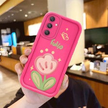 HONTINGA Samsung Galaxy M34 5g ile Uyumlu Kılıfı Düşüme Önleyici Basitlik Anti Düşme Kamera Korumali Şirin Çiçek Desen Gül Kırmızı Yumuşak Silikon Telefon Kılıfı Kadın ve Erkek Için Uygundur K8-0093