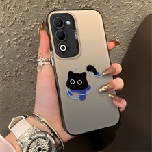 HONTINGA Oppo A5 5g ile Uyumlu Kılıfı Silikon Kenar Sert Arka Düşüme Önleyici Basitlik Anti Düşme Kamera Korumali Kedi Desen Telefon Kılıfı Kadın ve Erkek Için Uygundur K1-0845