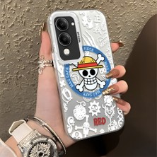 HONTINGA Vivo Y04 ile Uyumlu Kılıfı Silikon Kenar Sert Arka Düşüme Önleyici Basitlik Anti Düşme Kamera Korumali One Piece Desen Telefon Kılıfı Kadın ve Erkek Için Uygundur K1-0843