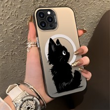 HONTINGA iPhone 13 Pro Max ile Uyumlu Kılıfı Silikon Kenar Sert Arka Düşüme Önleyici Basitlik Anti Düşme Kamera Korumali Kedi Desen Telefon Kılıfı Kadın ve Erkek Için Uygundur K1-0850