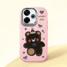 HONTINGA Xiaomi Redmi 13X ile Uyumlu Kılıfı Kamera Korumalı Düşüme Önleyici Basitlik Pembe Yumuşak Silikon Telefon Kılıfı Hello Kitty Desenli K4-0182