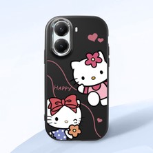 HONTINGA Poco X7 Pro ile Uyumlu Kılıfı Kamera Korumalı Düşüme Önleyici Basitlik Siyah Yumuşak Silikon Telefon Kılıfı Kitty Desenli K4-0224