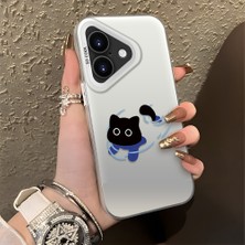 HONTINGA iPhone 16 Plus ile Uyumlu Kılıfı Silikon Kenar Sert Arka Düşüme Önleyici Basitlik Anti Düşme Kamera Korumali Kedi Desen Telefon Kılıfı Kadın ve Erkek Için Uygundur K1-0845
