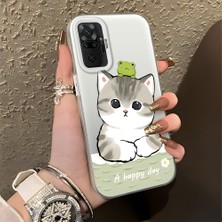 HONTINGA Xiaomi Redmi Note 10 Pro ile Uyumlu Kılıfı Silikon Kenar Sert Arka Düşüme Önleyici Basitlik Anti Düşme Kamera Korumali Kedi Desen Telefon Kılıfı Kadın ve Erkek Için Uygundur K1-0852