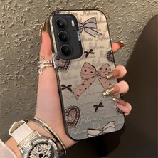 HONTINGA Realme 14X ile Uyumlu Kılıfı Silikon Kenar Sert Arka Düşüme Önleyici Basitlik Anti Düşme Kamera Korumali Fiyonk Desen Telefon Kılıfı Kadın ve Erkek Için Uygundur K1-0844