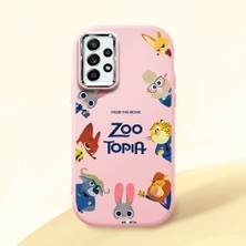 HONTINGA Samsung Galaxy A52 ile Uyumlu Kılıfı Kamera Korumalı Düşüme Önleyici Basitlik Pembe Yumuşak Silikon Telefon Kılıfı Mario Desenli K4-0181