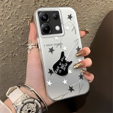 HONTINGA Poco X6 5g ile Uyumlu Kılıfı Silikon Kenar Sert Arka Düşüme Önleyici Basitlik Anti Düşme Kamera Korumali Gitar Desen Telefon Kılıfı Kadın ve Erkek Için Uygundur K1-0849