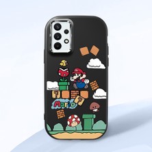 HONTINGA Samsung Galaxy A32 ile Uyumlu Kılıfı Kamera Korumalı Düşüme Önleyici Basitlik Siyah Yumuşak Silikon Telefon Kılıfı Mario Desenli K4-0181