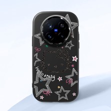 HONTINGA Vivo X200 Pro ile Uyumlu Kılıfı Kamera Korumalı Düşüme Önleyici Basitlik Siyah Yumuşak Silikon Telefon Kılıfı Hello Kitty Desenli K4-0227