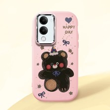 HONTINGA Vivo Y04 ile Uyumlu Kılıfı Kamera Korumalı Düşüme Önleyici Basitlik Pembe Yumuşak Silikon Telefon Kılıfı Hello Kitty Desenli K4-0182