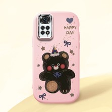 HONTINGA Redmi Note 11 ile Uyumlu Kılıfı Kamera Korumalı Düşüme Önleyici Basitlik Pembe Yumuşak Silikon Telefon Kılıfı Hello Kitty Desenli K4-0182