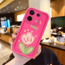 HONTINGA Poco X6 5g ile Uyumlu Kılıfı Düşüme Önleyici Basitlik Anti Düşme Kamera Korumali Şirin Çiçek Desen Gül Kırmızı Yumuşak Silikon Telefon Kılıfı Kadın ve Erkek Için Uygundur K8-0093
