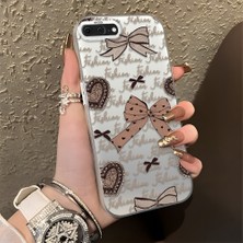 HONTINGA iPhone 7 Plus ile Uyumlu Kılıfı Silikon Kenar Sert Arka Düşüme Önleyici Basitlik Anti Düşme Kamera Korumali Fiyonk Desen Telefon Kılıfı Kadın ve Erkek Için Uygundur K1-0844