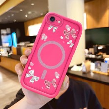 HONTINGA iPhone 8 ile Uyumlu Kılıfı Düşüme Önleyici Basitlik Anti Düşme Kamera Korumali Şirin Fiyonk Desen Gül Kırmızı Yumuşak Silikon Telefon Kılıfı Kadın ve Erkek Için Uygundur K8-0083