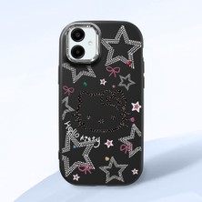 HONTINGA Samsung Galaxy A06 ile Uyumlu Kılıfı Kamera Korumalı Düşüme Önleyici Basitlik Siyah Yumuşak Silikon Telefon Kılıfı Hello Kitty Desenli K4-0227